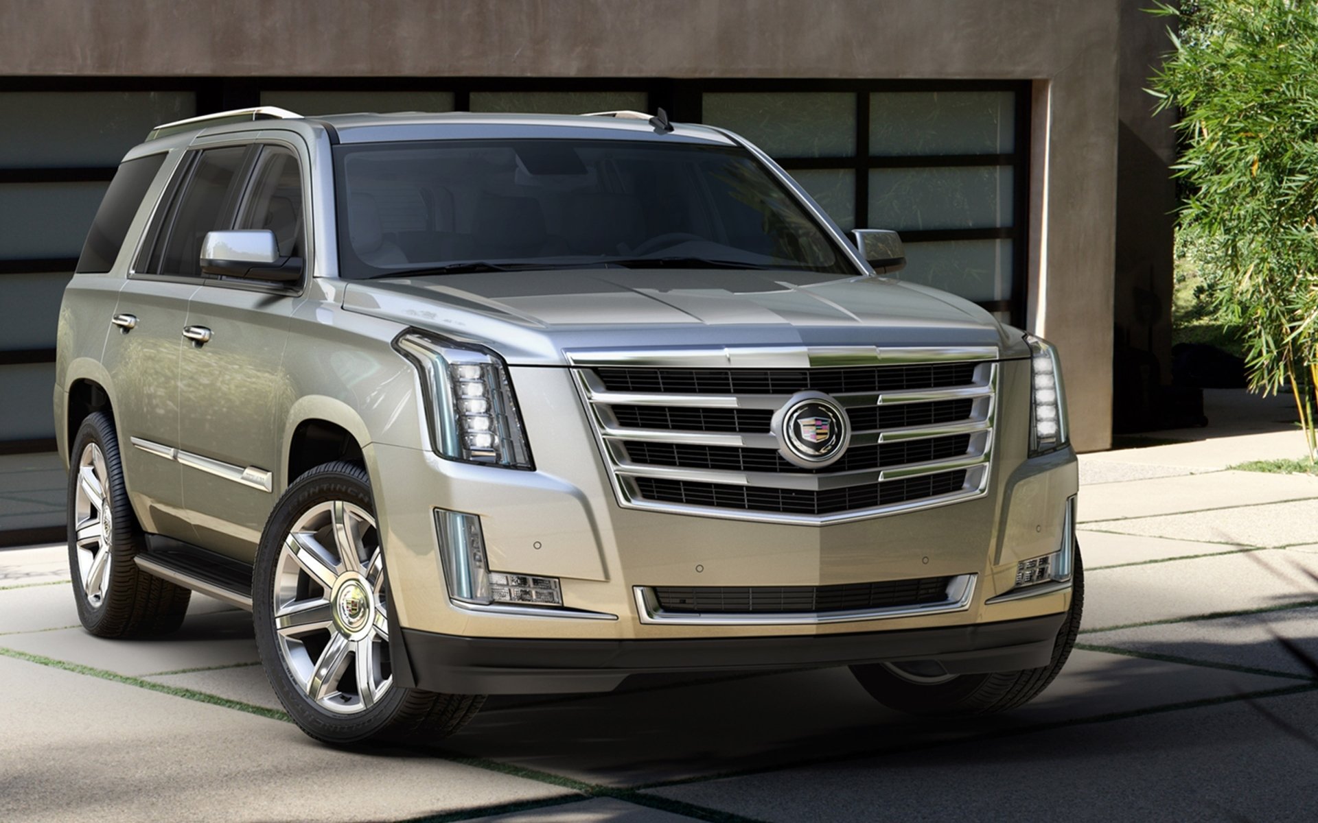 cadillac escalade кадиллак эскалейд джип внедорожник передок дом фон