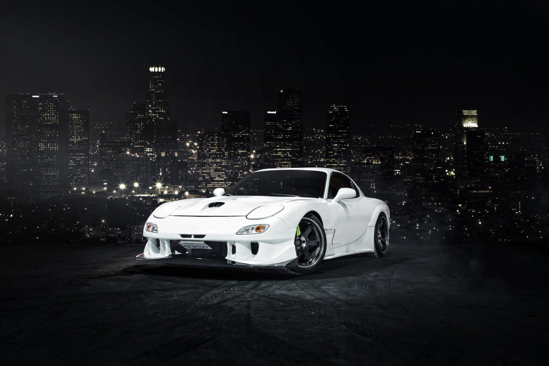 mazda rx-7 white front mazda white front city