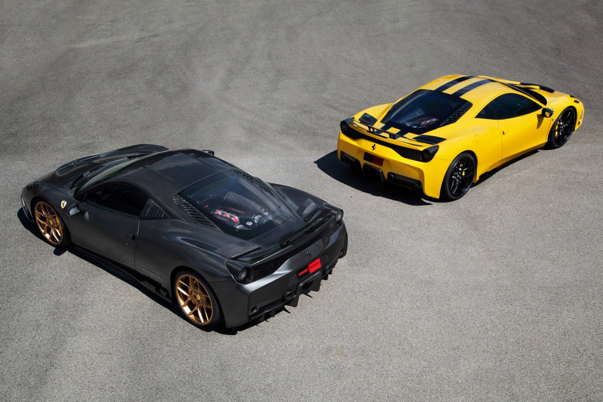 ferrari 458 speciale giallo grigio ferrari asfalto ombra