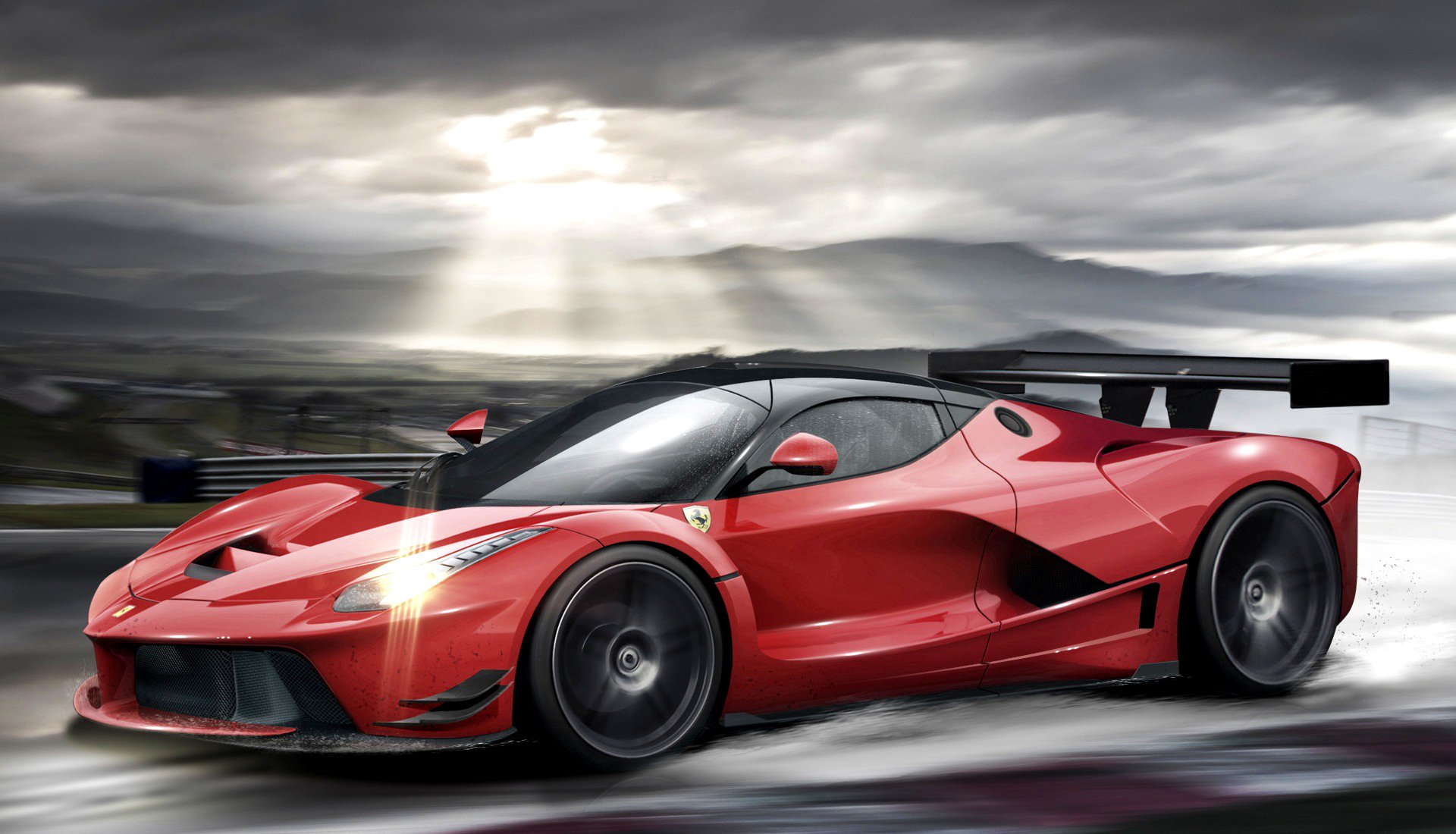 ferrari laferrari red profile