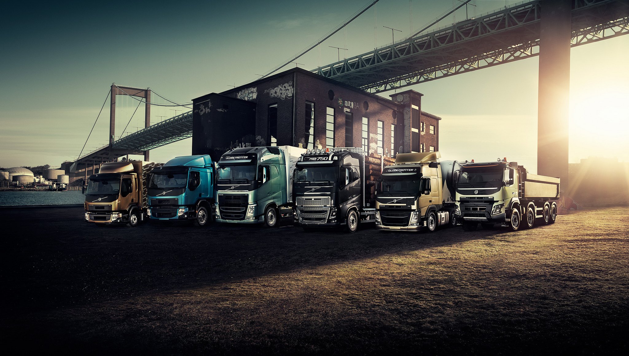 volvo trucks front bridge truck tractor trailer range highlight