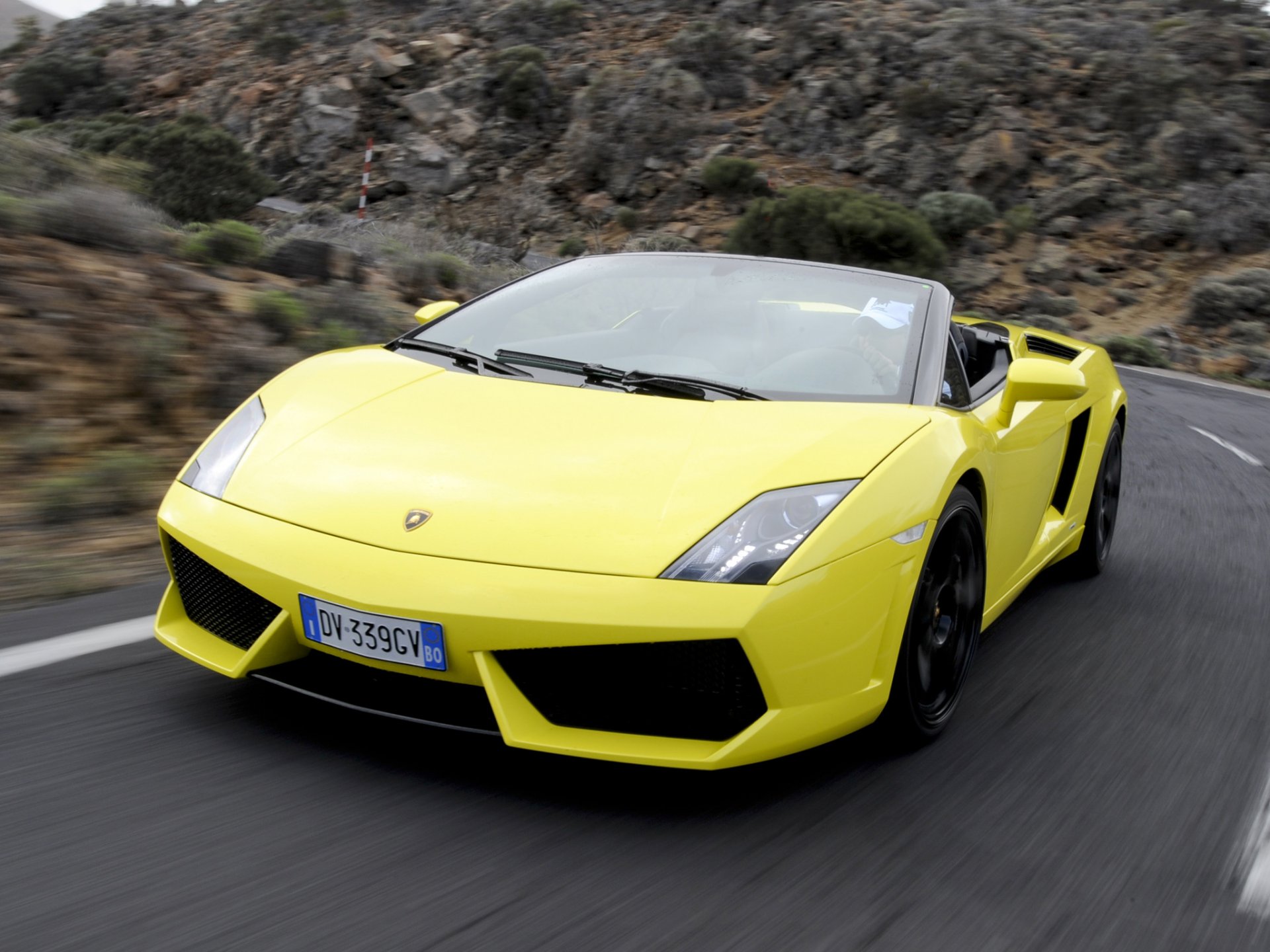 lamborghini gallardo lp560-4 spyder ламборгини галлардо кабриолет вид сбоку дорога движение