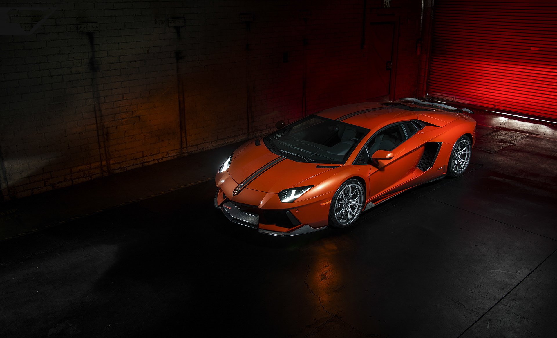 lamborghini aventador lp700-4 vorsteiner pomarańczowy przedni lewy lamborghini aventador