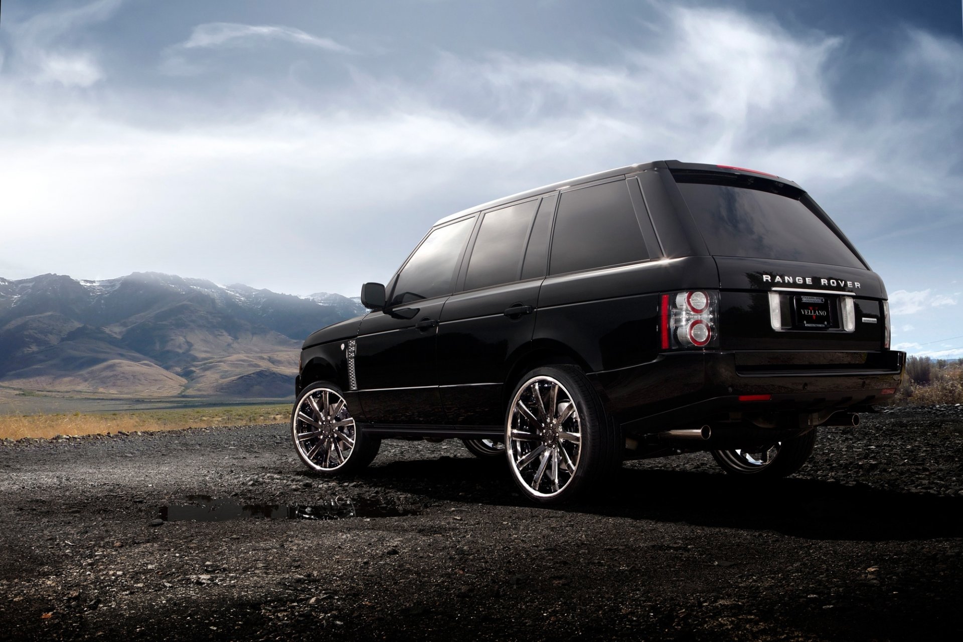 range rover land rover auto voitures jantes tuning montagnes nuages paysage