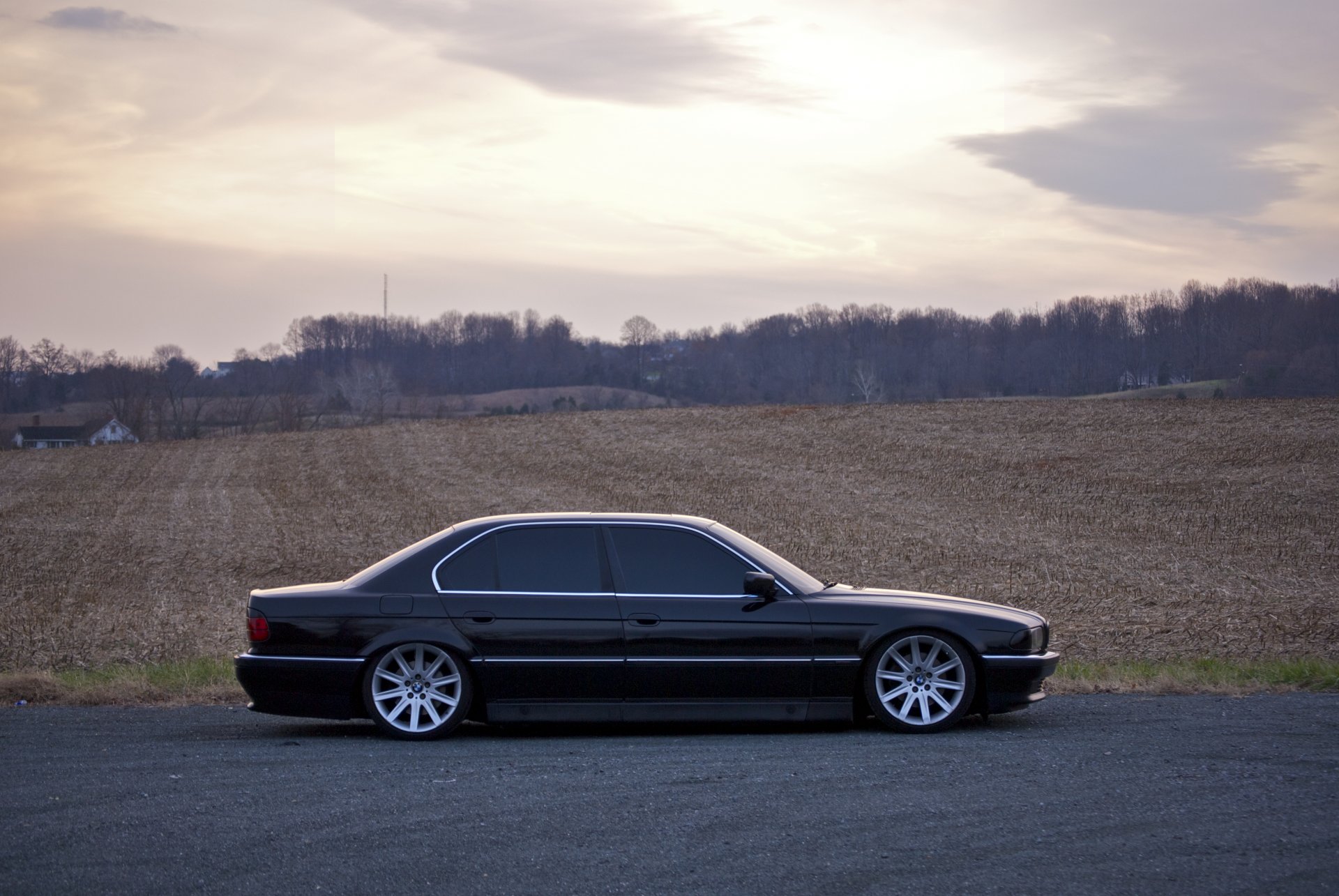 bmw e38 bimmer boomer black the field on the side