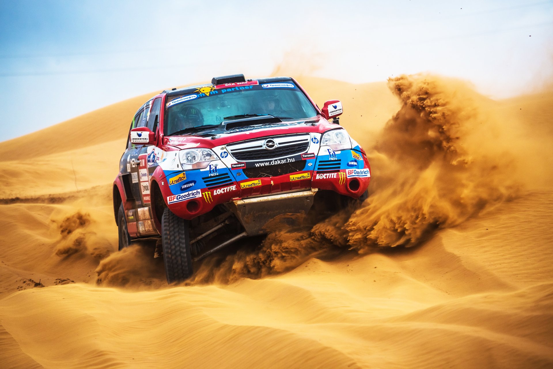 opel car suv machine dakar rally sports sand dune day desert speed race