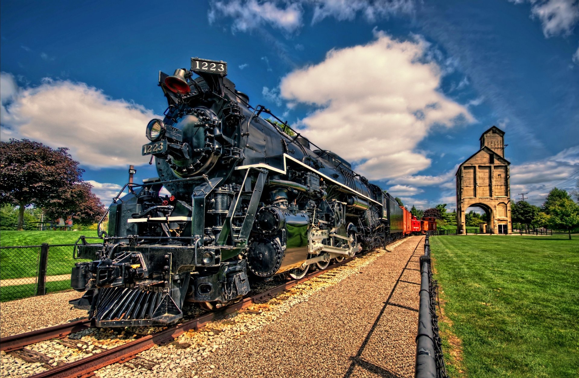 pere marquette 1223 locomotiva ferrovia torre carbone