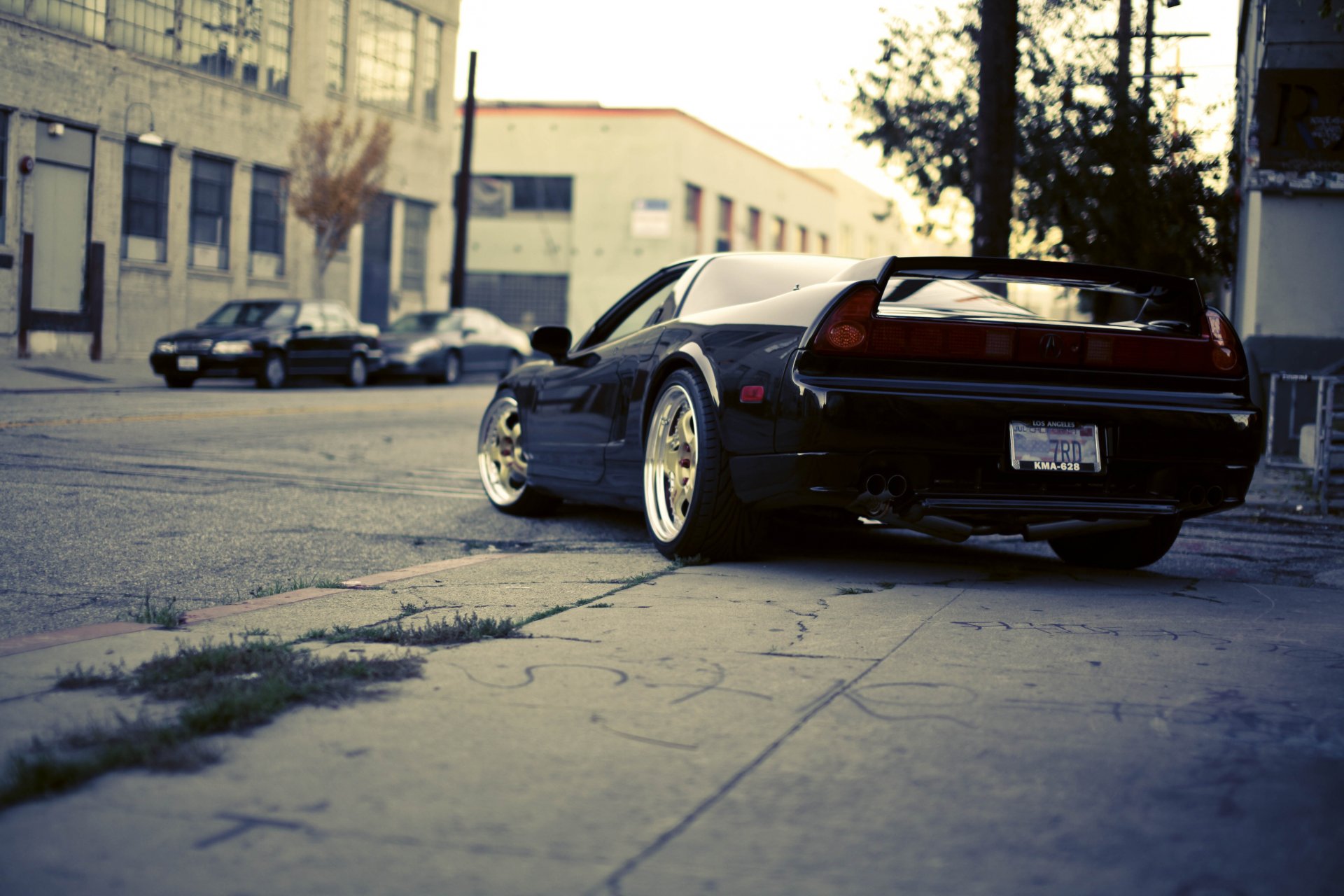 honda acura acura nsx machine car black on the street