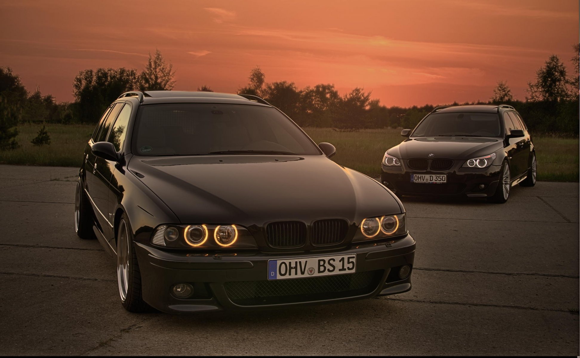 bmw e39 m5 e61 bmw faros puesta del sol