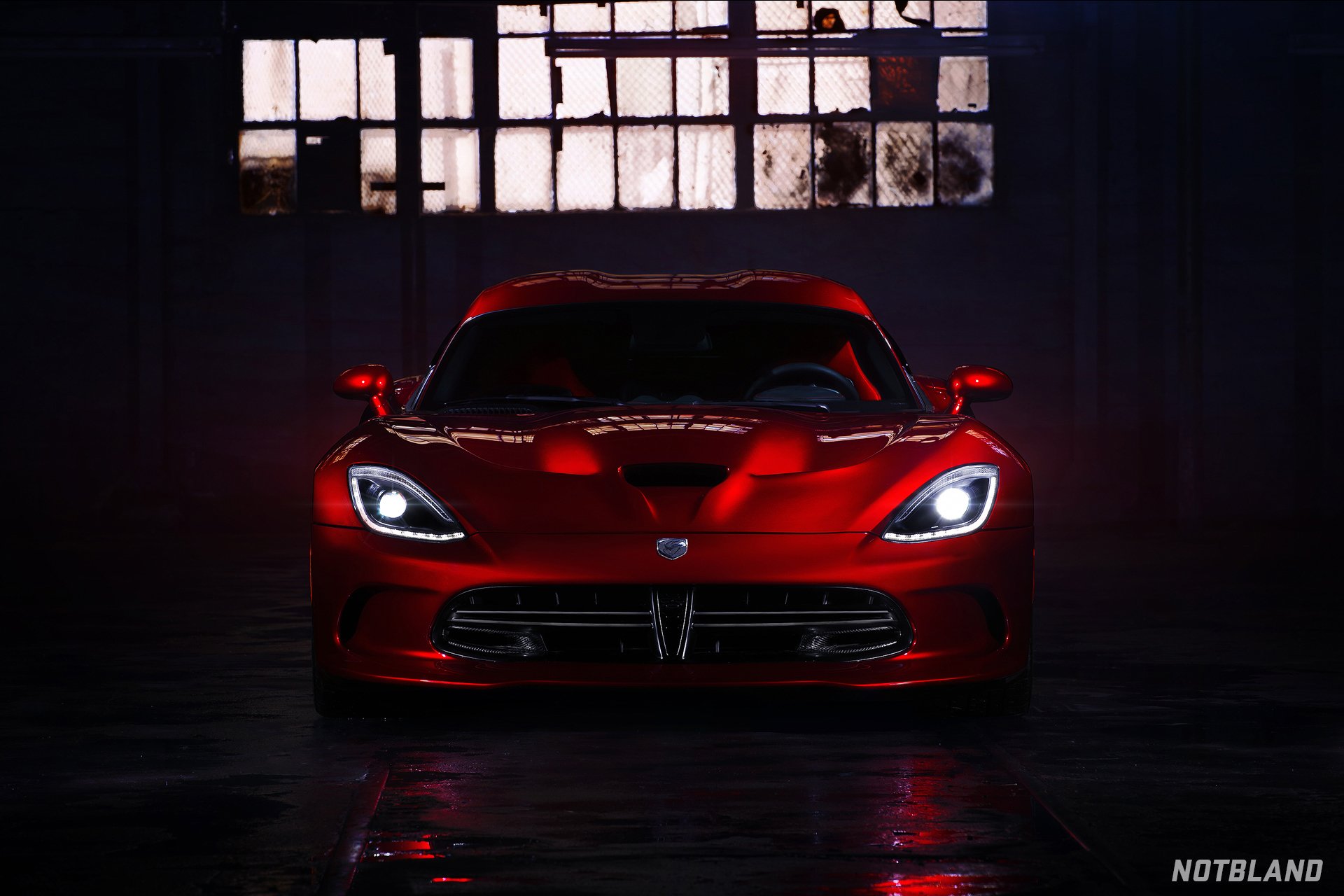 dodge viper gts zestaw multimedialny sto auto samochód z przodu reflektory