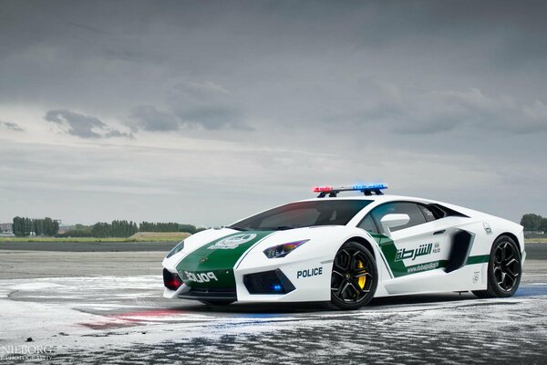 Lamborghini Police car white