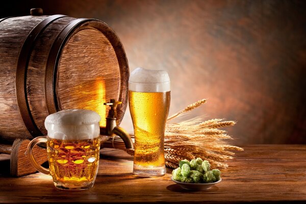 The natural taste of beer from an oak barrel in your glass