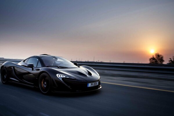 Evening road black McLaren