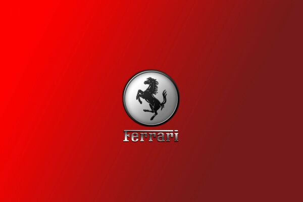 Logo Ferrari su sfondo rosso