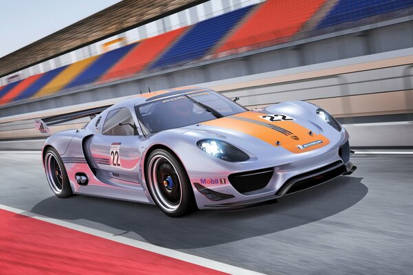 Porsche rsr concept sur autoroute