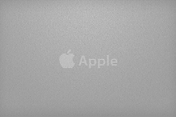 Gray background with the inscription apple