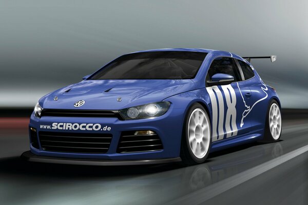 Автомобиль volkswagen scirocco в движении