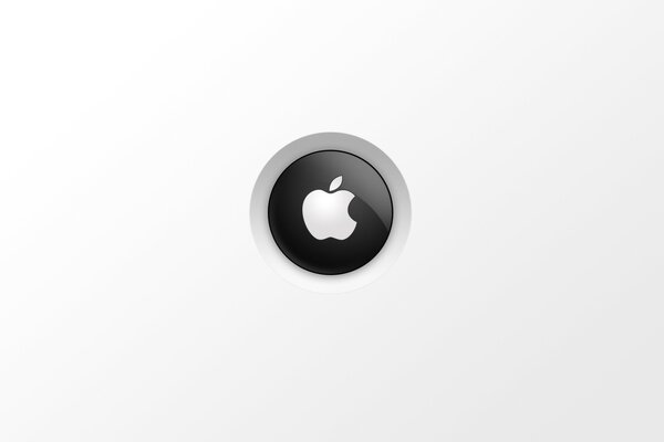 Bouton avec le logo Apple Apple Mac sur fond blanc