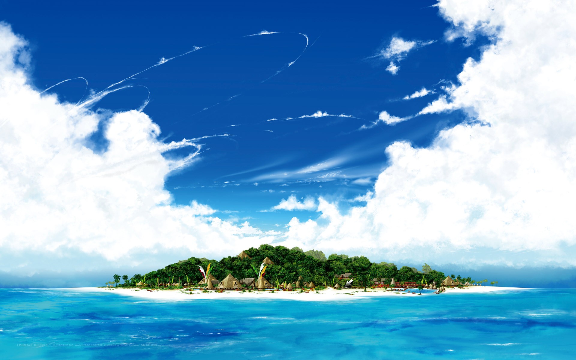 beach island sand sea water sky