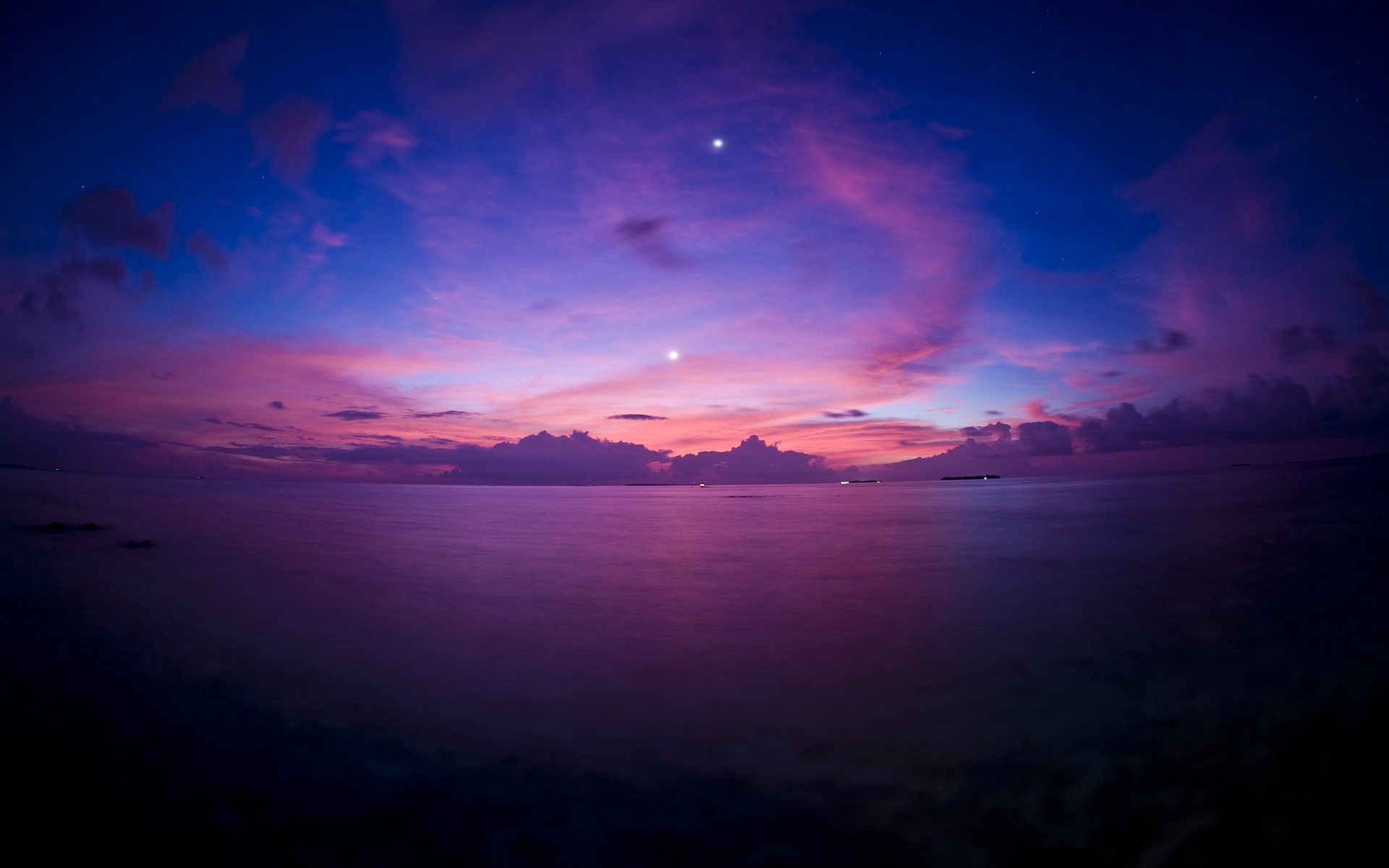 coucher du soleil soir mer eau ciel