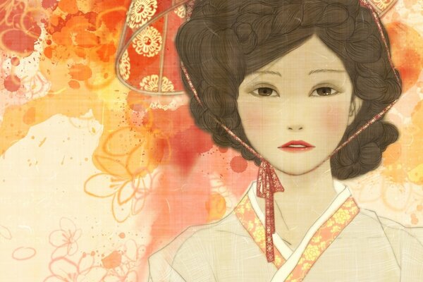 Japanese beauty sketch drawing