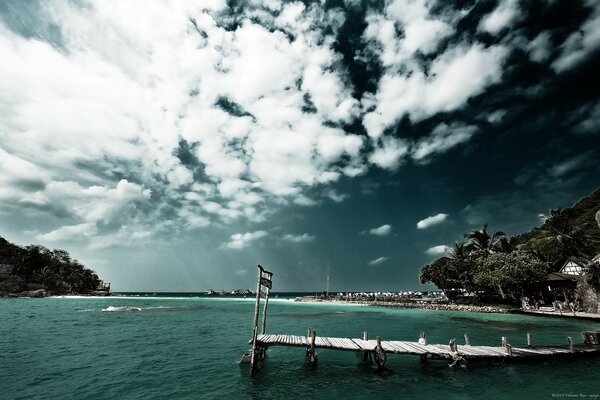 Wooden bridge on the Cote d Azur