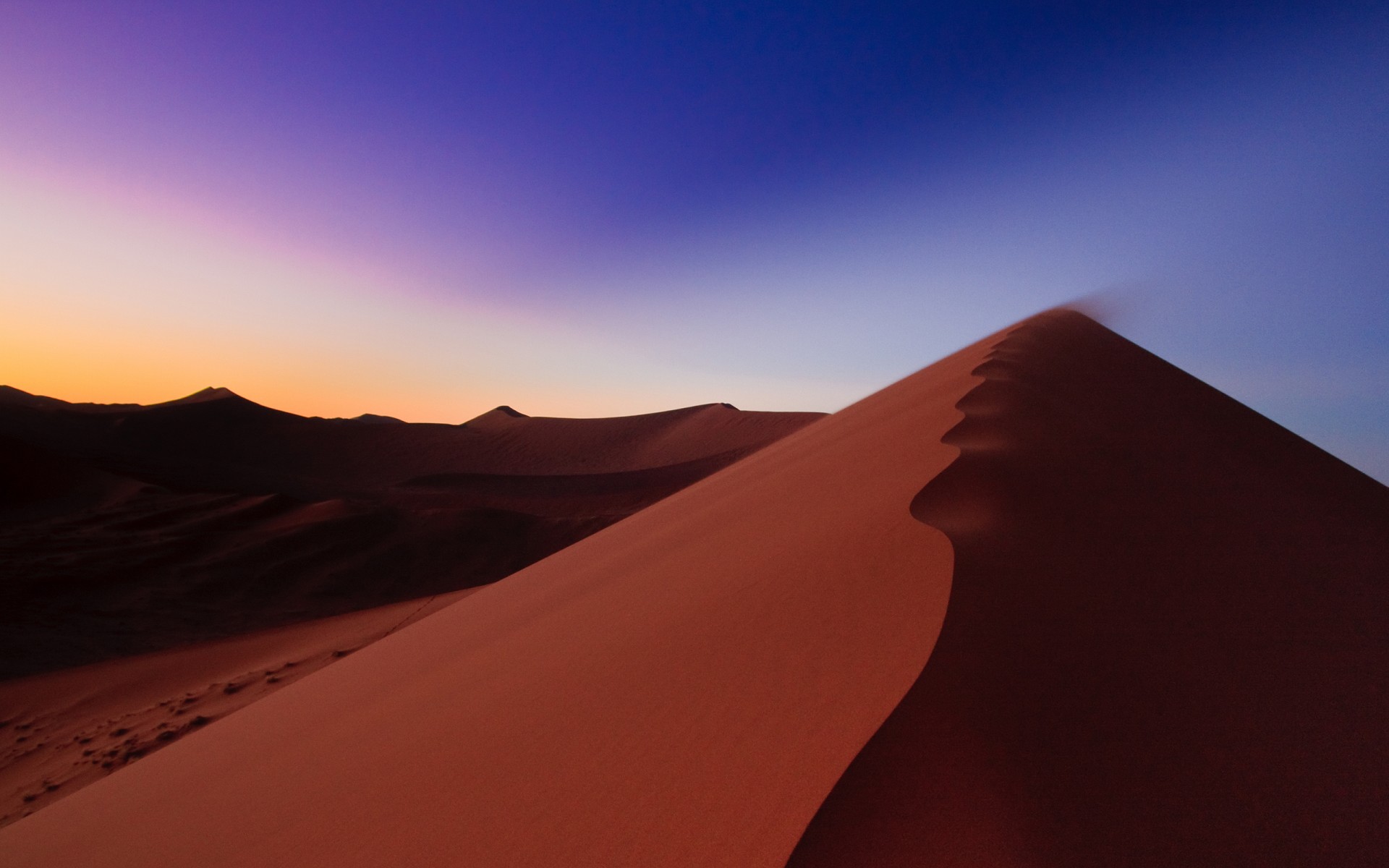 afryka pustynia namibia piasek wydmy niebo wschód słońca