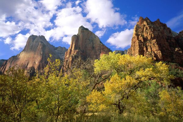 Parque nacional Zion y nubes extraordinarias