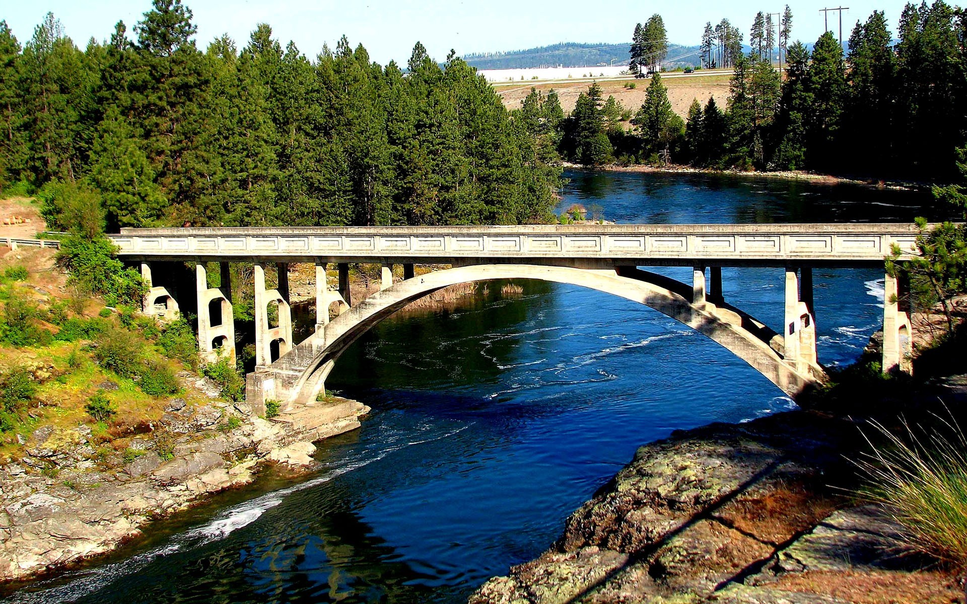 fiume ponte su di esso