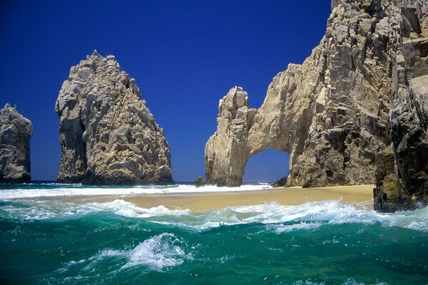 Sea rocks and blue sky