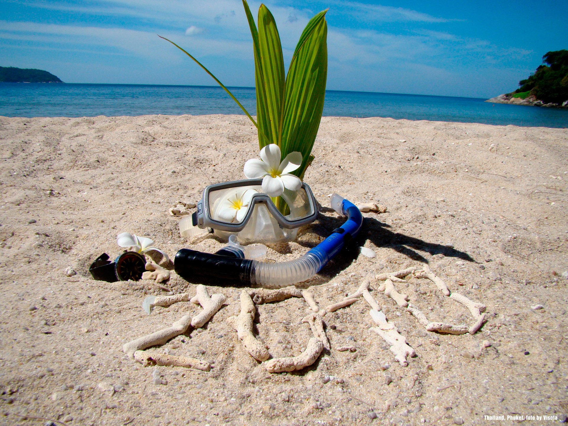 spiaggia maschera snorkel corallo