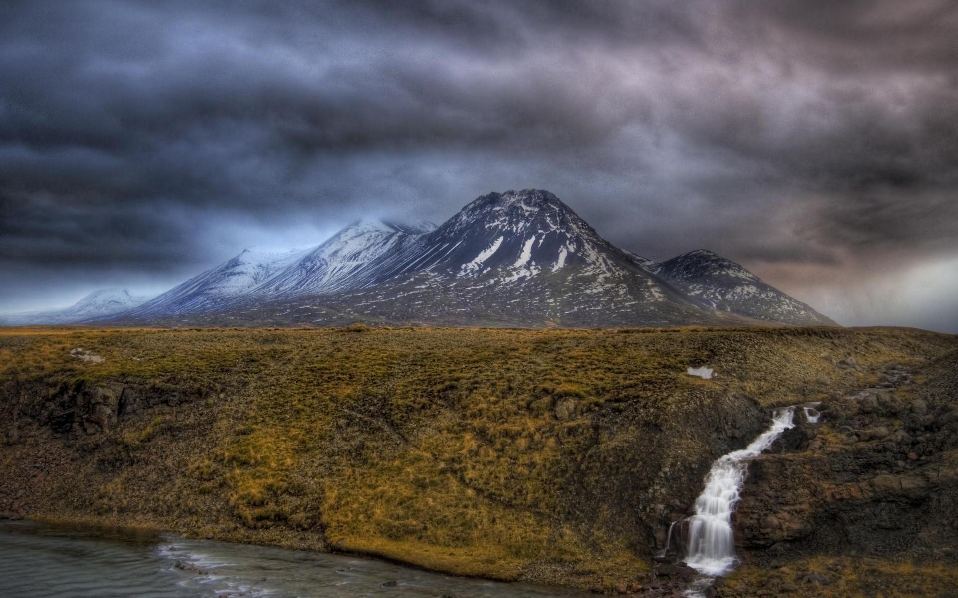 mountain river waterfall