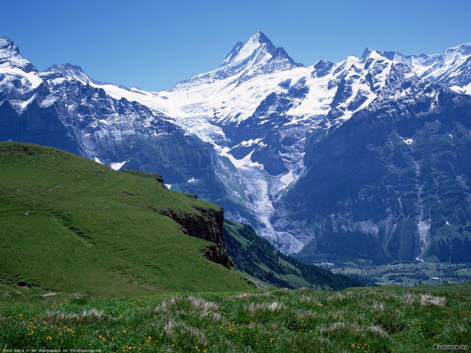 montagnes neige falaise