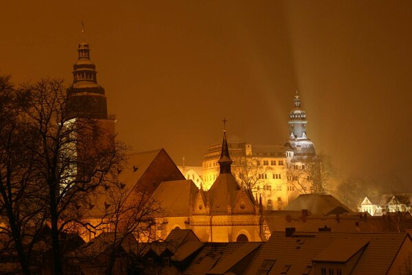 Festive view of the winter castle