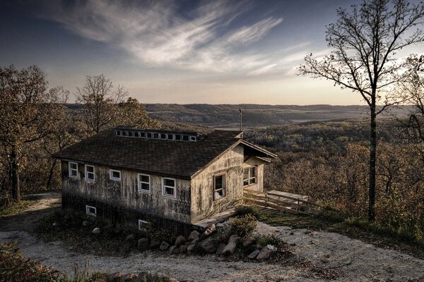 Picture old house by the forest