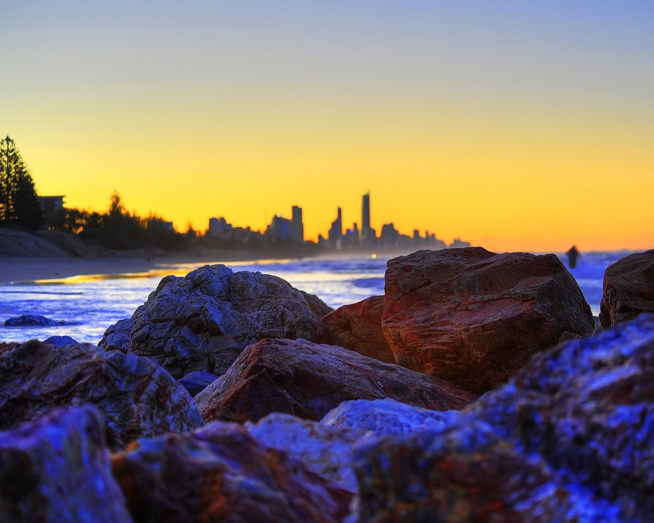 australia sydney agua rocas puesta del sol amanecer