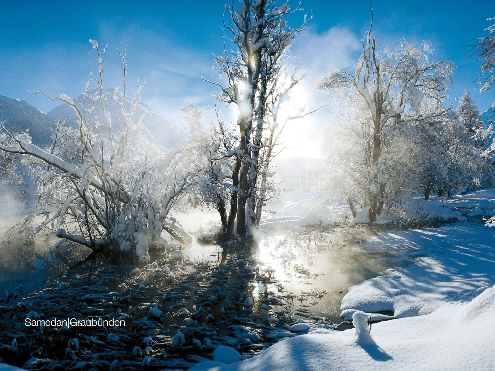 paesaggio inverno neve sole