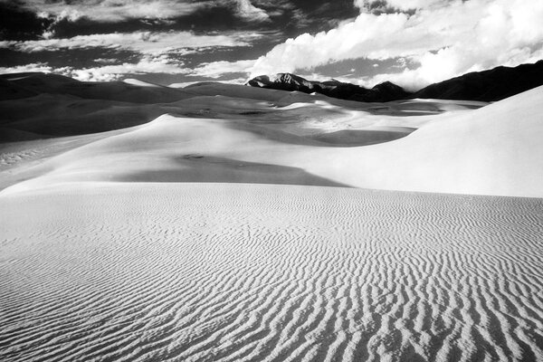 Black and white sand dunes