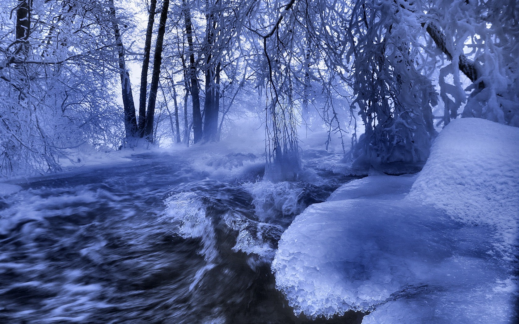 invierno río hielo