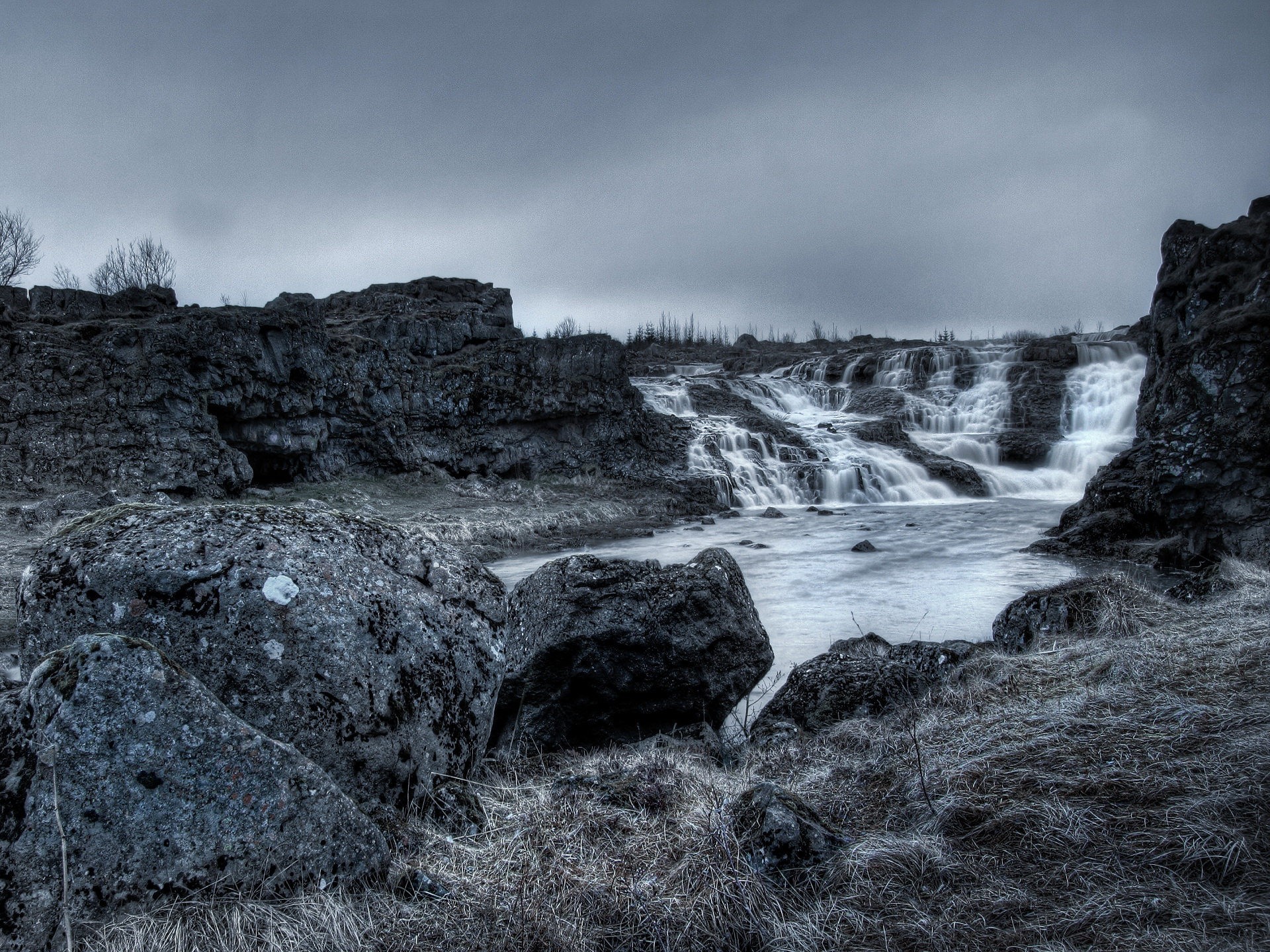 cascata paesaggio acqua rocce