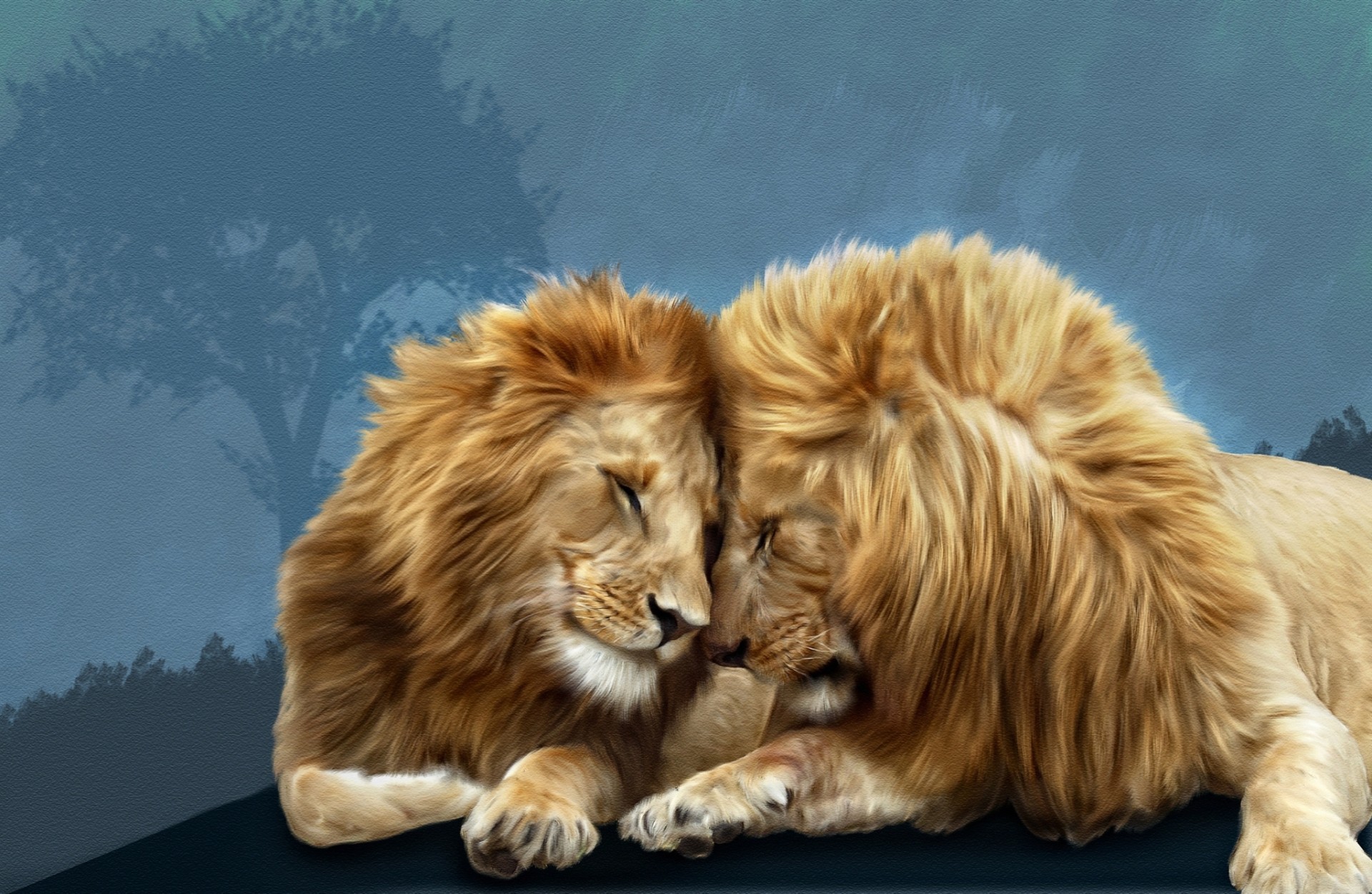 photoshop lions brotherly love