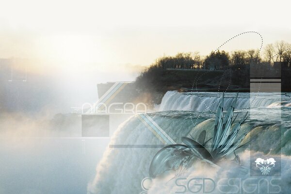 Fotobearbeitung. Wasserfall in Niagara