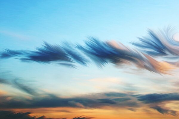 Drawing of the sky with cool clouds