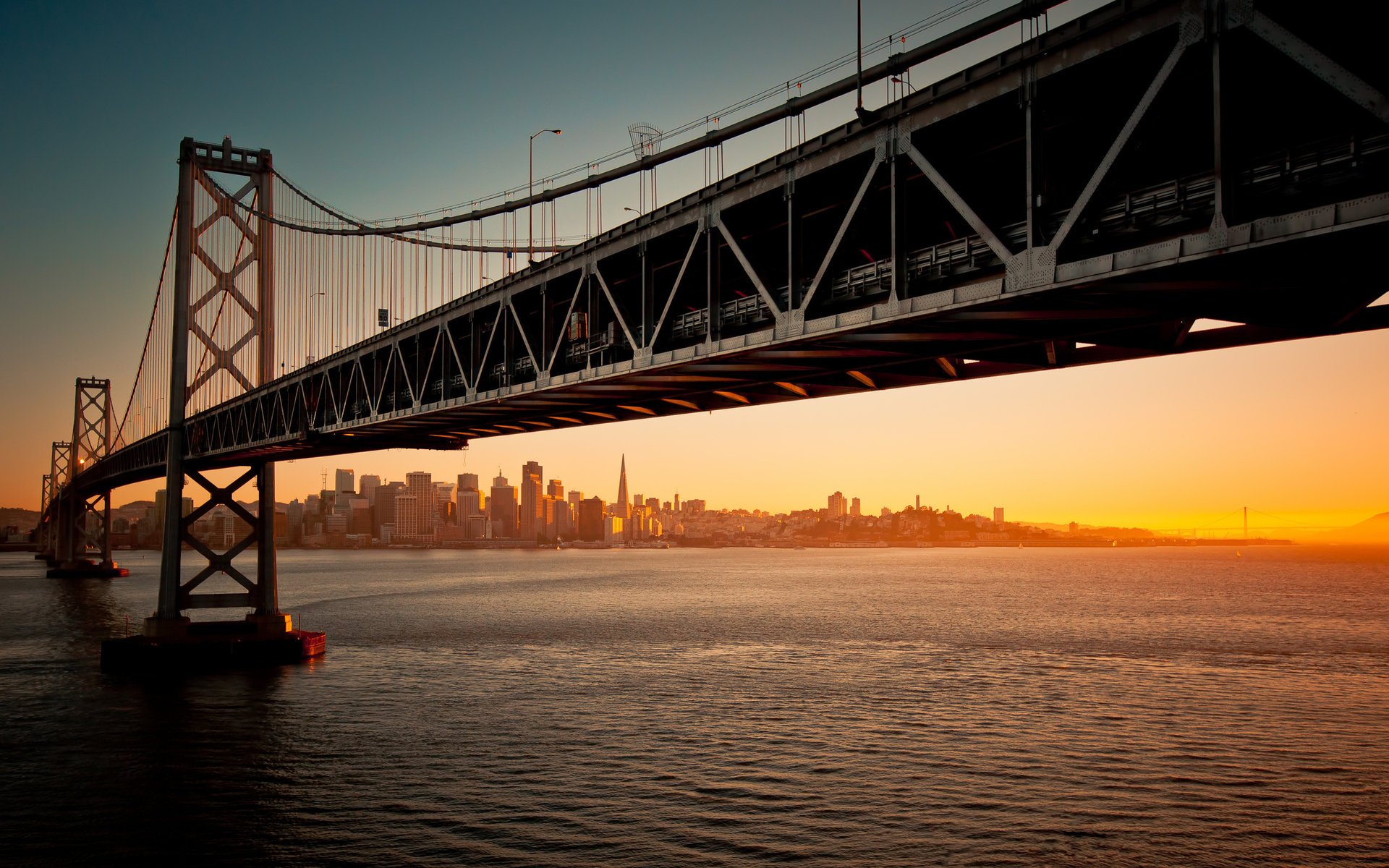 мост закат san francisco вечер сан-франциско вода