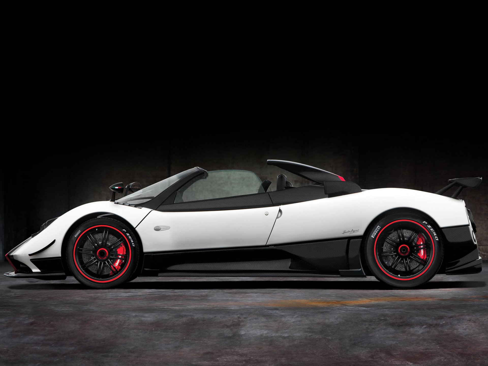 pagani zonda cinque roadster vehicles machine probe sink white a side view cars car