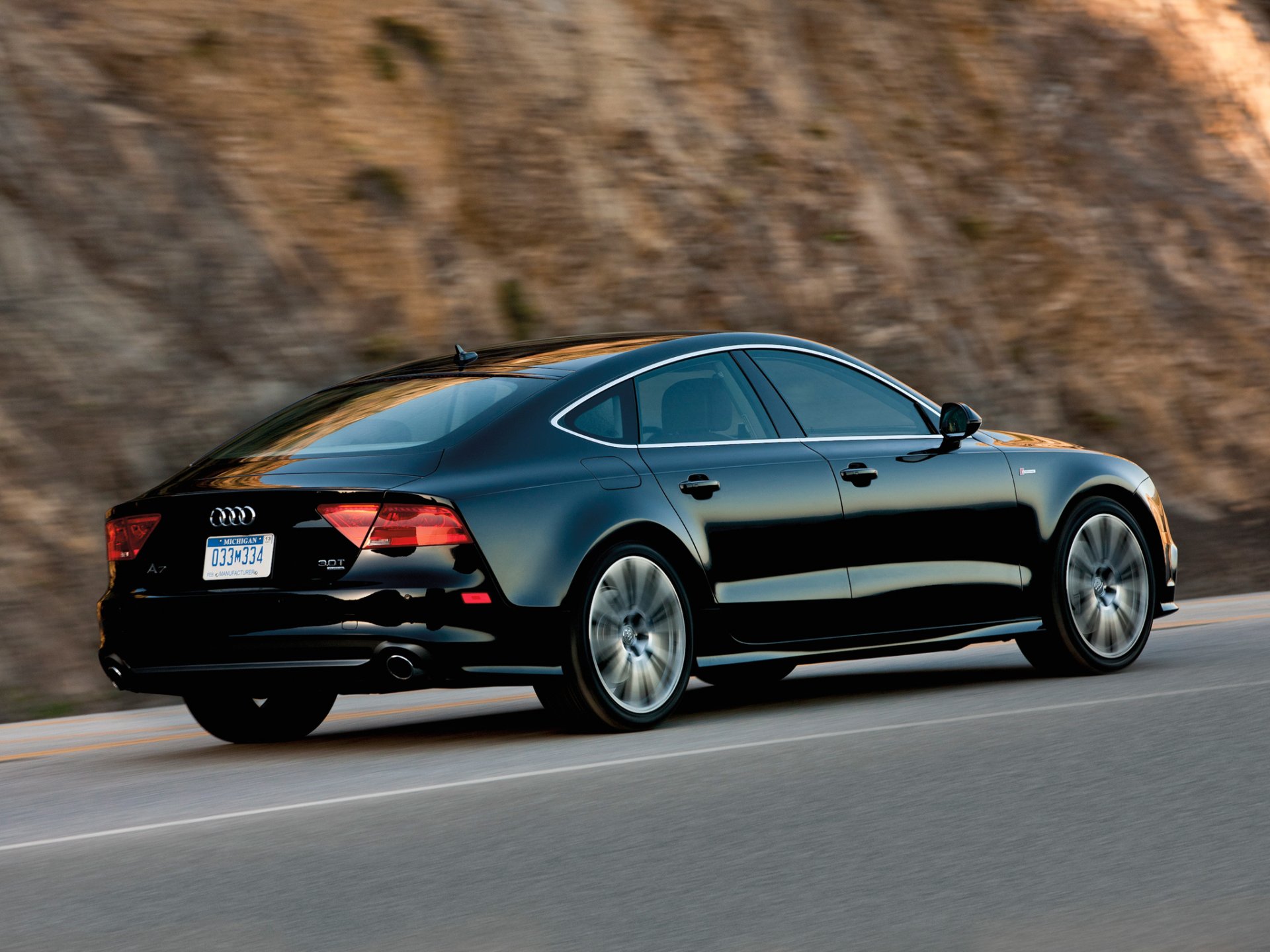 audi a7 black auto car