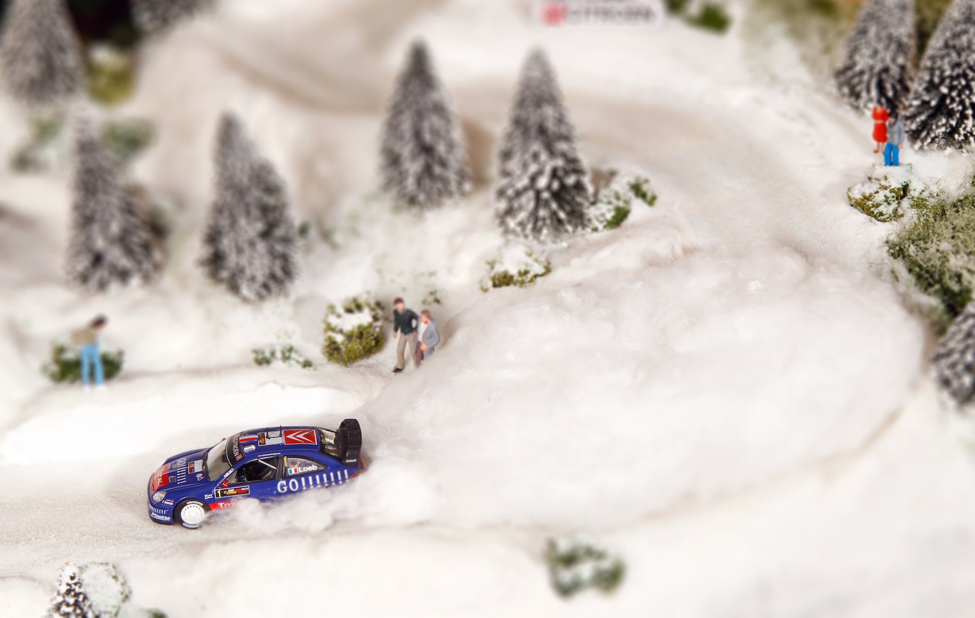 citroen c 4 wrc diorama layout rally sebastian loeb blu inverno alberi di natale rally