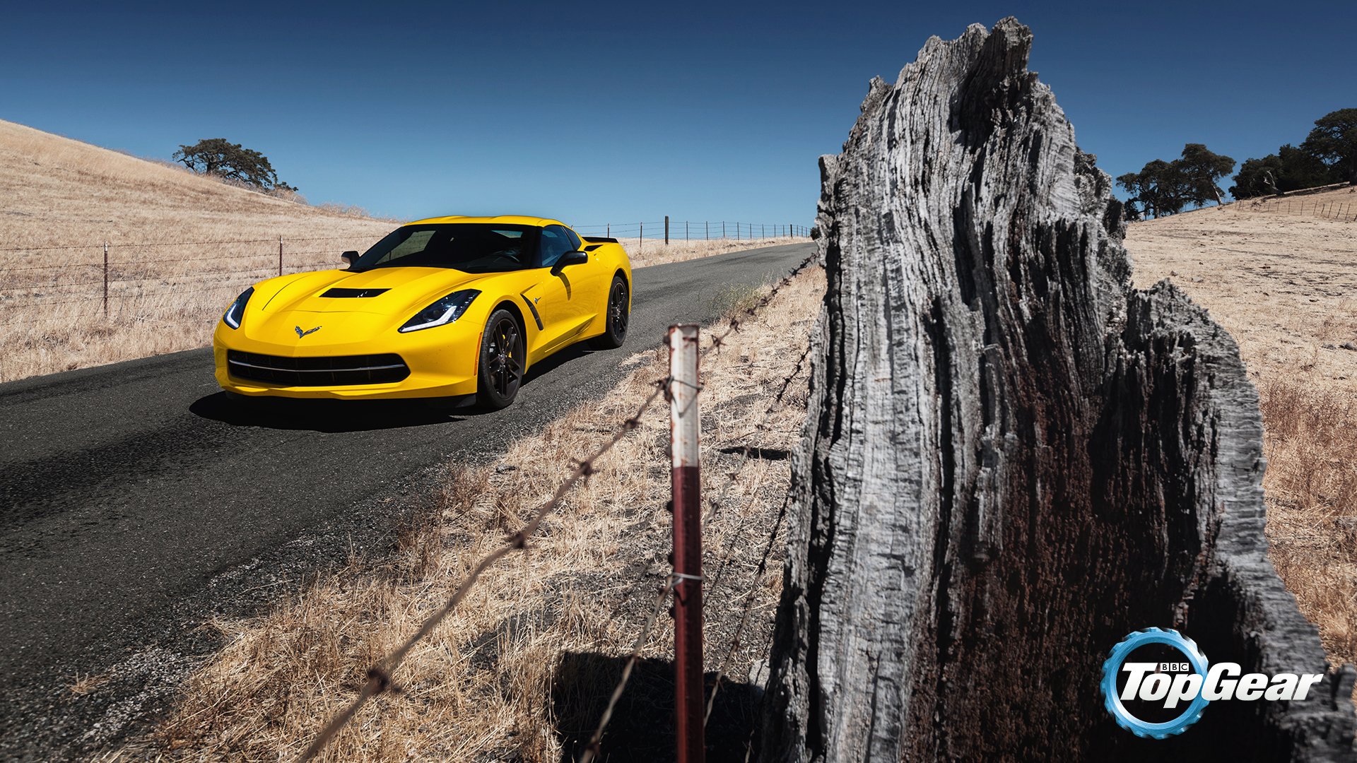 top gear top gear top gear the best TV show chevrolet corvette stingray coupe c7 chevrolet stingray yellow road front