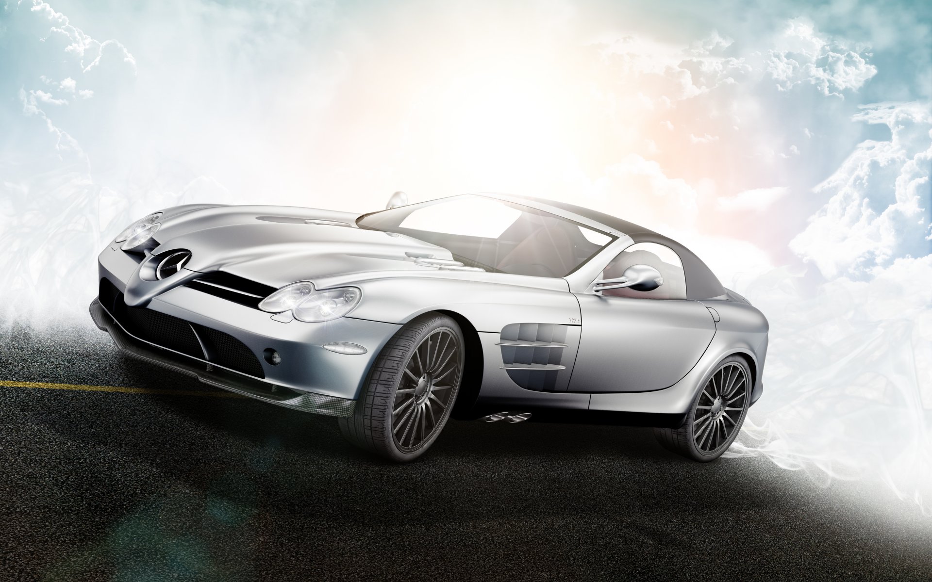 mercedes-benz slr mclaren roadster 722 s r199 da d4d4l argento nuvole