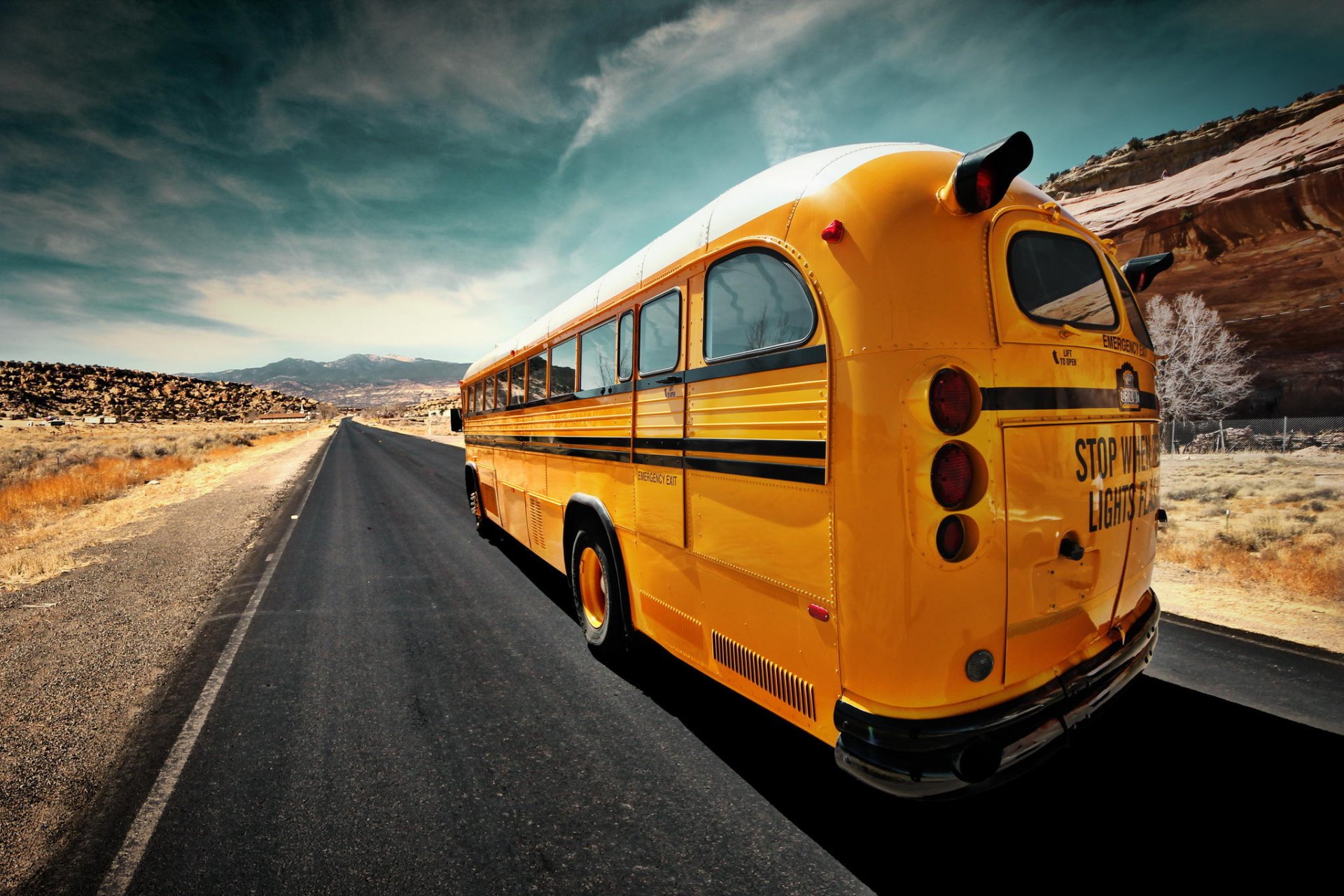 autobus stati uniti strada autostrada deserto